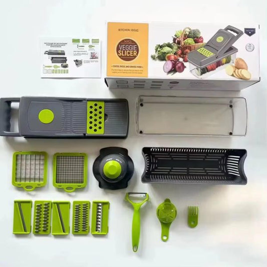 12 In 1 Multifunctional Vegetable Slicer Cutter Shredders Slicer With Basket Fruit Potato Chopper Carrot Grater