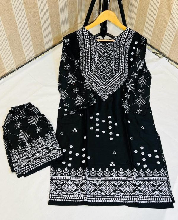 Chunri Print 2pc Stitched Suit Printed Dress Shirt And Trouser