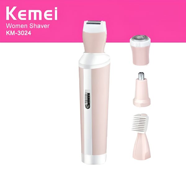 Kemei 4 In 1 Rechargeable Hair Remover Shaver Ladies Epilator – Km-3024 (random Color)