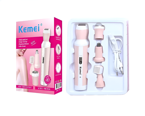 Kemei 4 In 1 Rechargeable Hair Remover Shaver Ladies Epilator – Km-3024 (random Color)