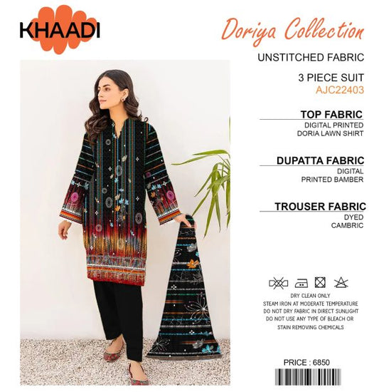 Khaadi Doriya Collection 3 Pcs Lawn | Unstitched Fabric Casual Wear